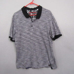 Robert Graham Mens Polo Shirt XL Gray Slim Golf Classic Fit Performance